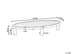 Tavolino da giardino NUMANA 140 cm 70 cm Legno d'acacia Marrone chiaro