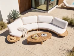 Tavolino da giardino NUMANA 140 cm 70 cm Legno d'acacia Marrone chiaro
