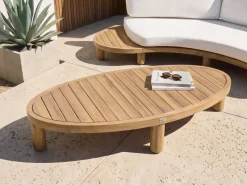 Tavolino da giardino NUMANA 140 cm 70 cm Legno d'acacia Marrone chiaro