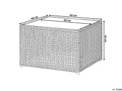 Tavolino da giardino OMEGANA 66 cm 66 cm Rattan sintetico (PE) Beige