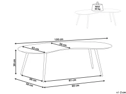 Tavolino da giardino PARORI 65 cm 130 cm Metallo Beige