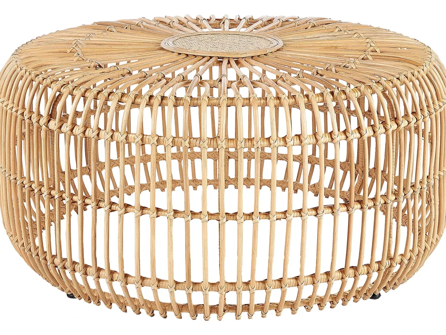 Tavolino da giardino RANDAZZO 85 cm 85 cm Rattan Marrone chiaro
