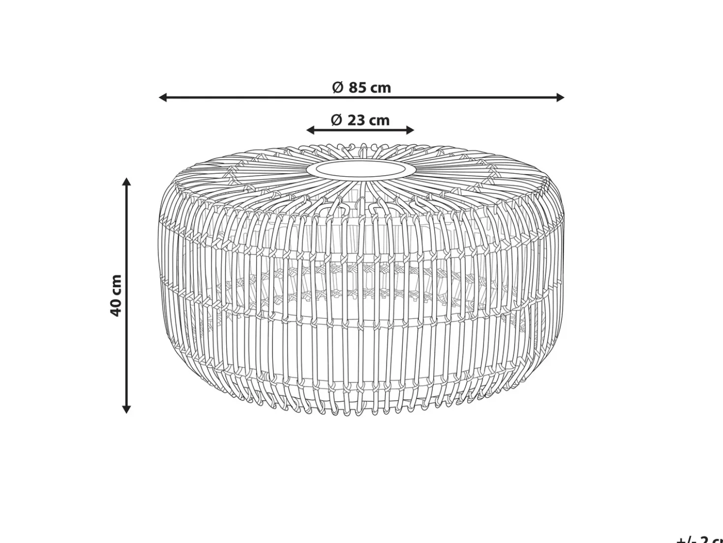 Tavolino da giardino RANDAZZO 85 cm 85 cm Rattan Marrone chiaro