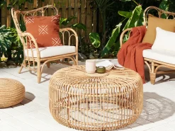 Tavolino da giardino RANDAZZO 85 cm 85 cm Rattan Marrone chiaro