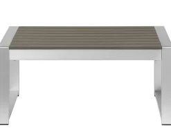 Tavolino da giardino SALERNO 90 cm 50 cm Metallo Grigio scuro