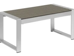Tavolino da giardino SALERNO 90 cm 50 cm Metallo Grigio scuro