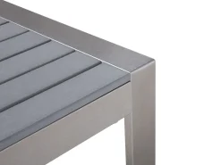 Tavolino da giardino SALERNO 90 cm 50 cm Metallo Grigio chiaro