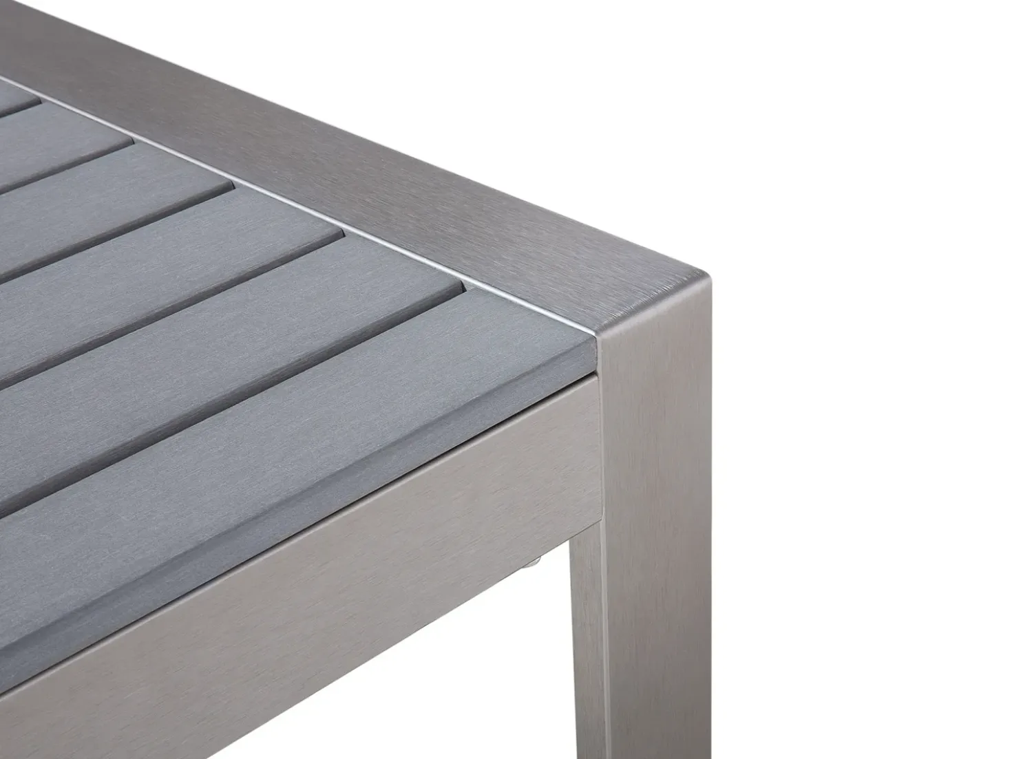 Tavolino da giardino SALERNO 90 cm 50 cm Metallo Grigio chiaro