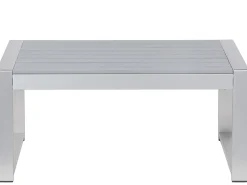 Tavolino da giardino SALERNO 90 cm 50 cm Metallo Grigio chiaro