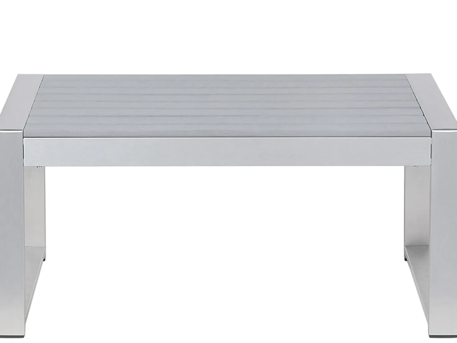 Tavolino da giardino SALERNO 90 cm 50 cm Metallo Grigio chiaro
