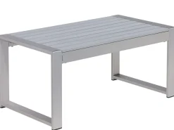 Tavolino da giardino SALERNO 90 cm 50 cm Metallo Grigio chiaro