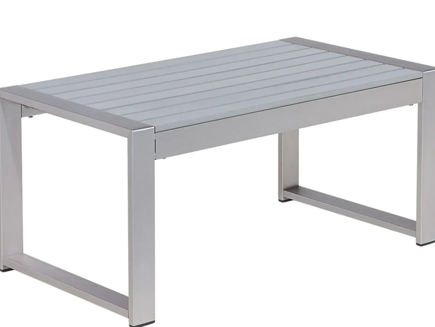 Tavolino da giardino SALERNO 90 cm 50 cm Metallo Grigio chiaro