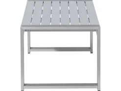 Tavolino da giardino SALERNO 90 cm 50 cm Metallo Grigio chiaro