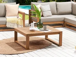 Tavolino da giardino TIMOR 90 cm 75 cm Legno di acacia certificato Marrone chiaro