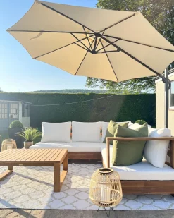 Tavolino da giardino TIMOR 90 cm 75 cm Legno di acacia certificato Marrone chiaro
