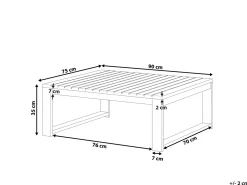 Tavolino da giardino TIMOR 90 cm 75 cm Legno d'acacia Rosso scuro