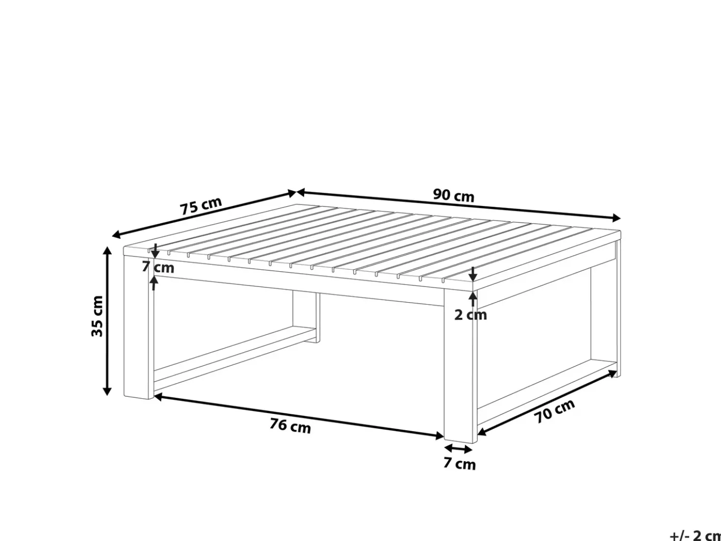 Tavolino da giardino TIMOR 90 cm 75 cm Legno d'acacia Rosso scuro