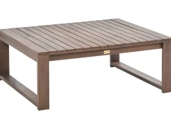 Tavolino da giardino TIMOR 90 cm 75 cm Legno di acacia certificato Marrone scuro