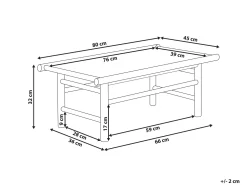 Tavolino da giardino TODI 45 cm 80 cm Bambù Marrone
