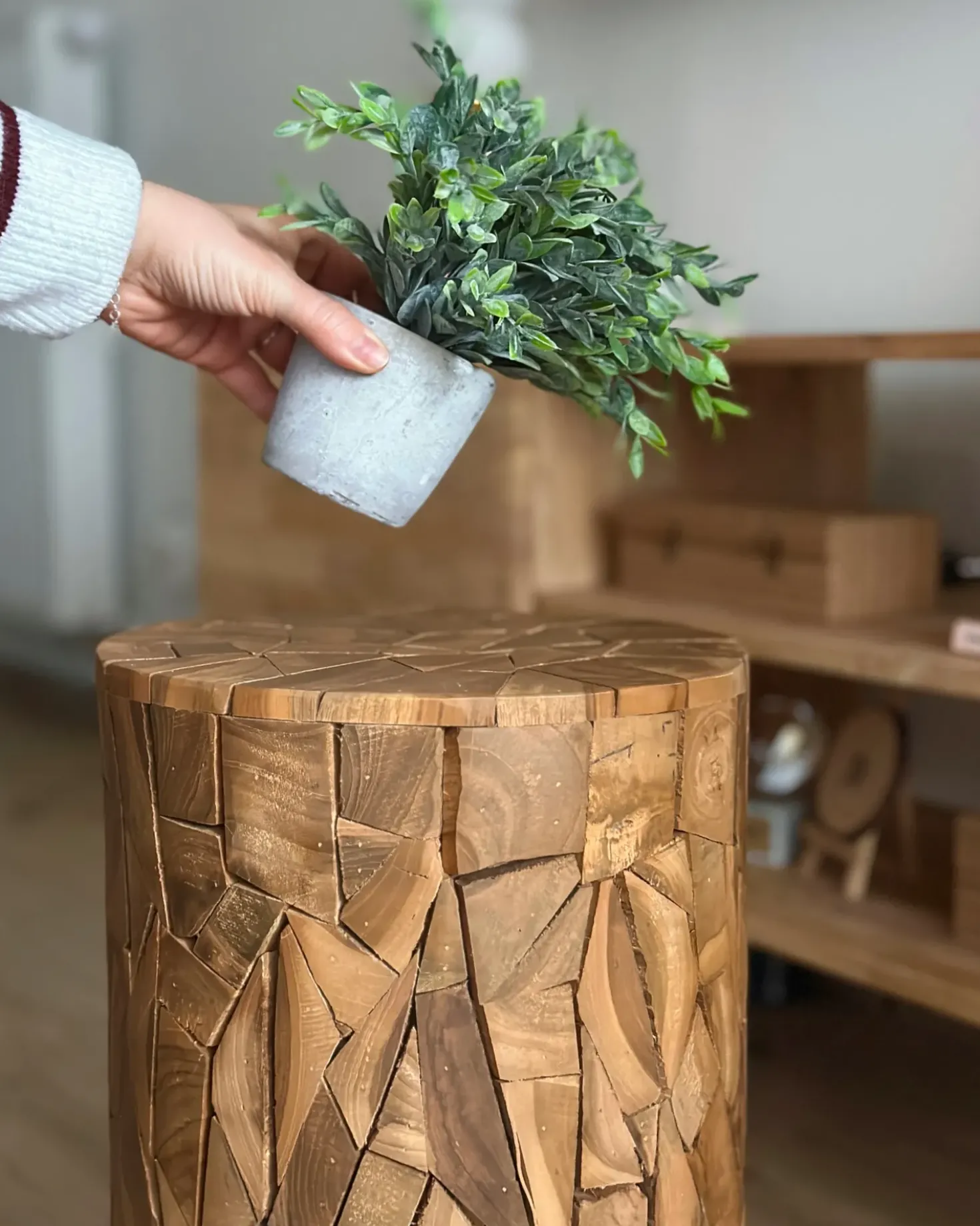Tavolino DAWSON Legno di teak Marrone