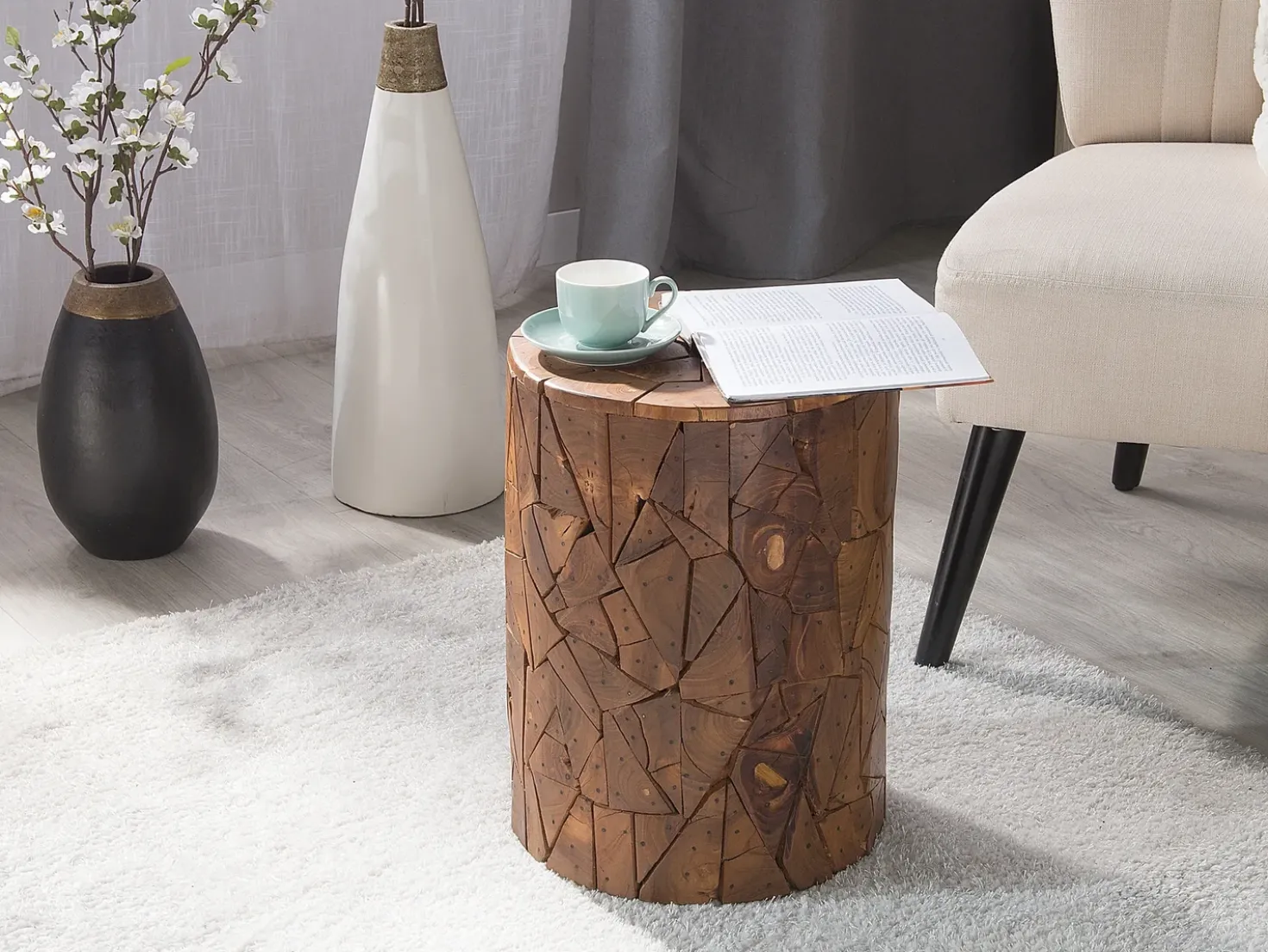 Tavolino DAWSON Legno di teak Marrone