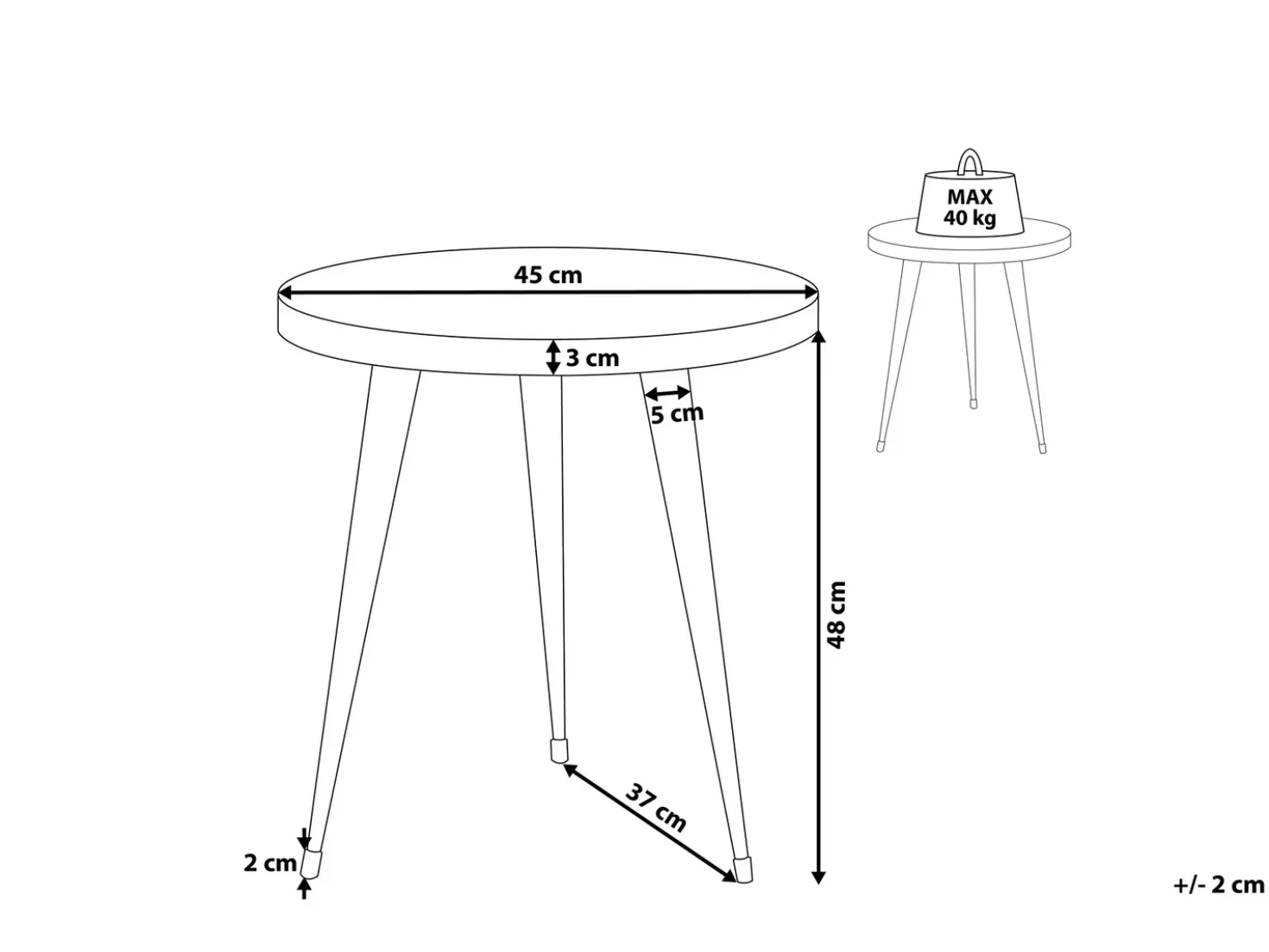 Tavolino DETAH Legno di teak Marrone scuro