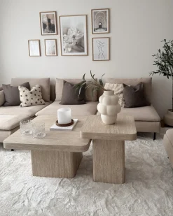 Tavolino DUSON Effetto travertino