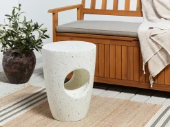 Tavolino EDOLO 37 cm 37 cm Effetto terrazzo Terrazzo Bianco