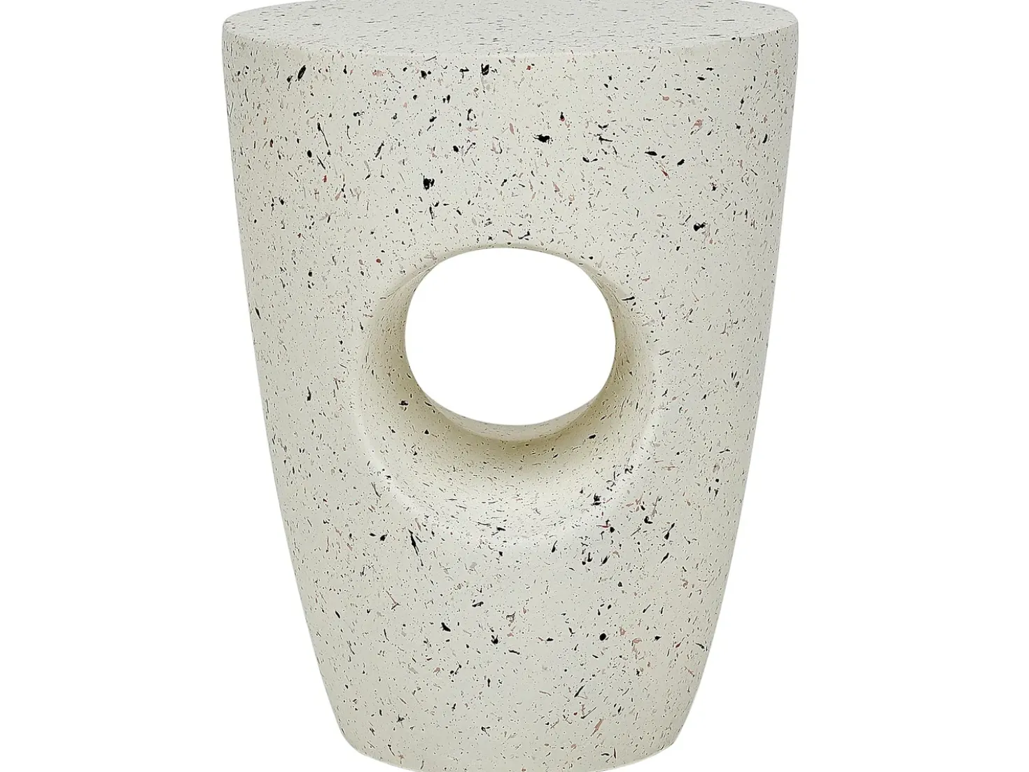 Tavolino EDOLO 37 cm 37 cm Effetto terrazzo Terrazzo Bianco