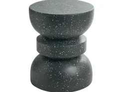 Tavolino FALIRO 37 cm 37 cm Effetto terrazzo Terrazzo Nero