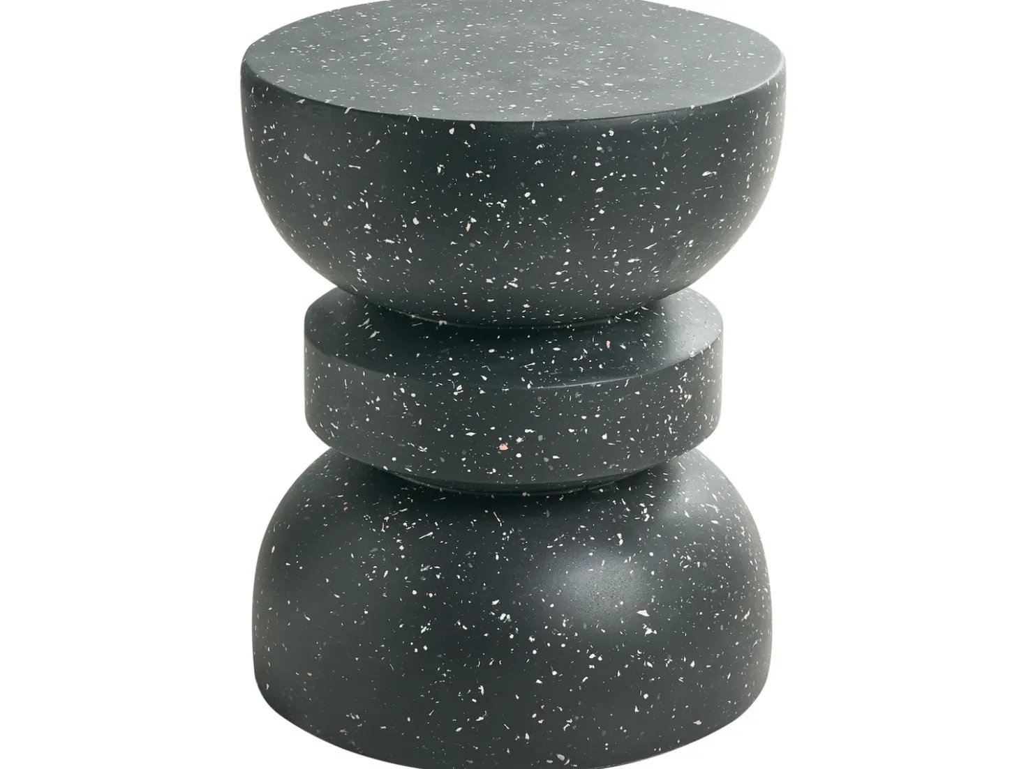 Tavolino FALIRO 37 cm 37 cm Effetto terrazzo Terrazzo Nero