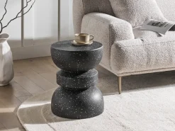 Tavolino FALIRO 37 cm 37 cm Effetto terrazzo Terrazzo Nero