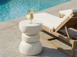 Tavolino FALIRO 37 cm 37 cm Effetto terrazzo Terrazzo Bianco