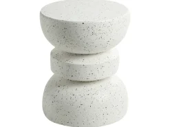 Tavolino FALIRO 37 cm 37 cm Effetto terrazzo Terrazzo Bianco