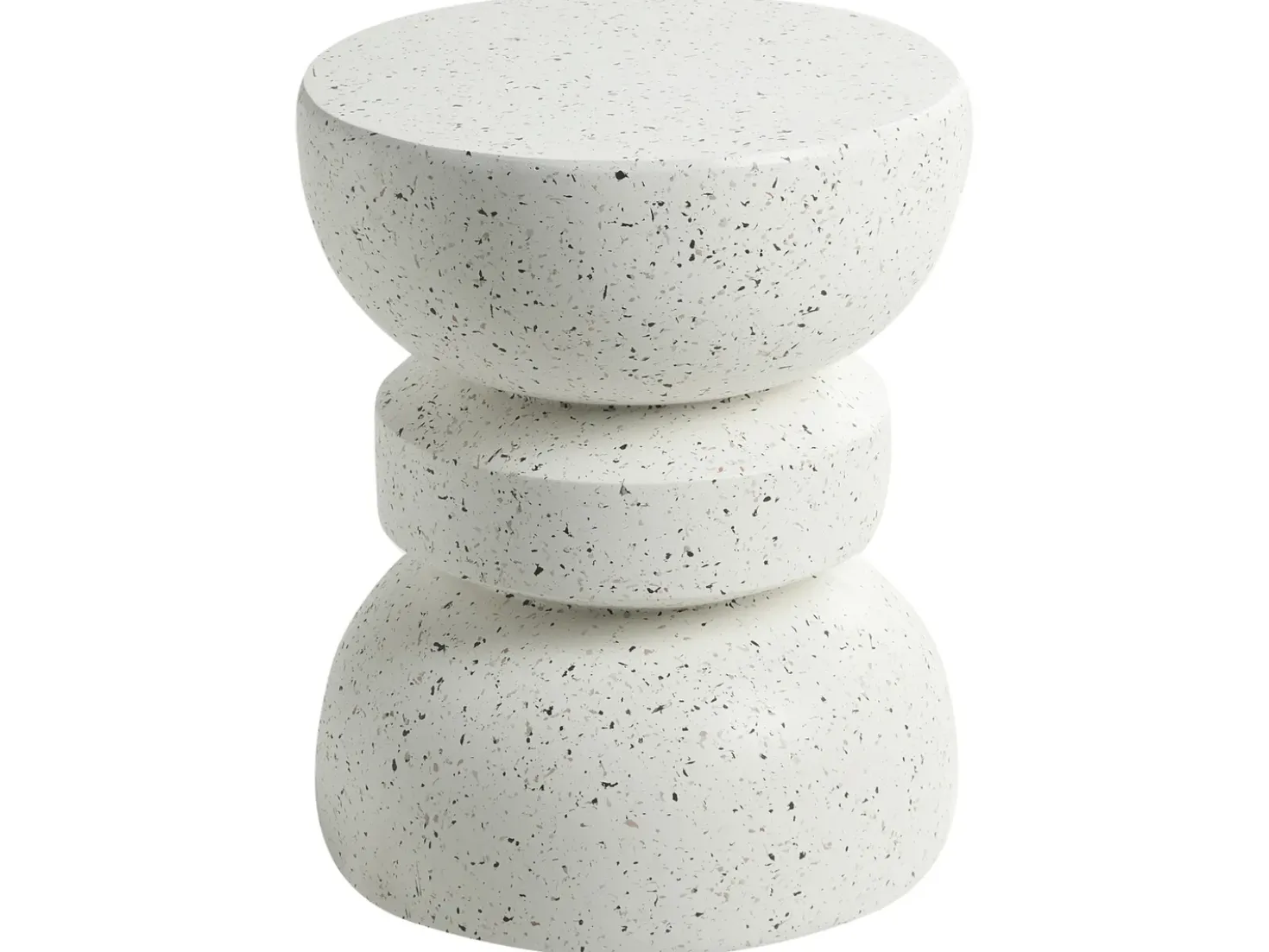 Tavolino FALIRO 37 cm 37 cm Effetto terrazzo Terrazzo Bianco