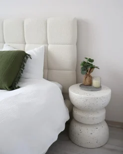 Tavolino FALIRO 37 cm 37 cm Effetto terrazzo Terrazzo Bianco