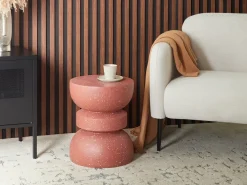 Tavolino FALIRO 37 cm 37 cm Terrazzo Rosso