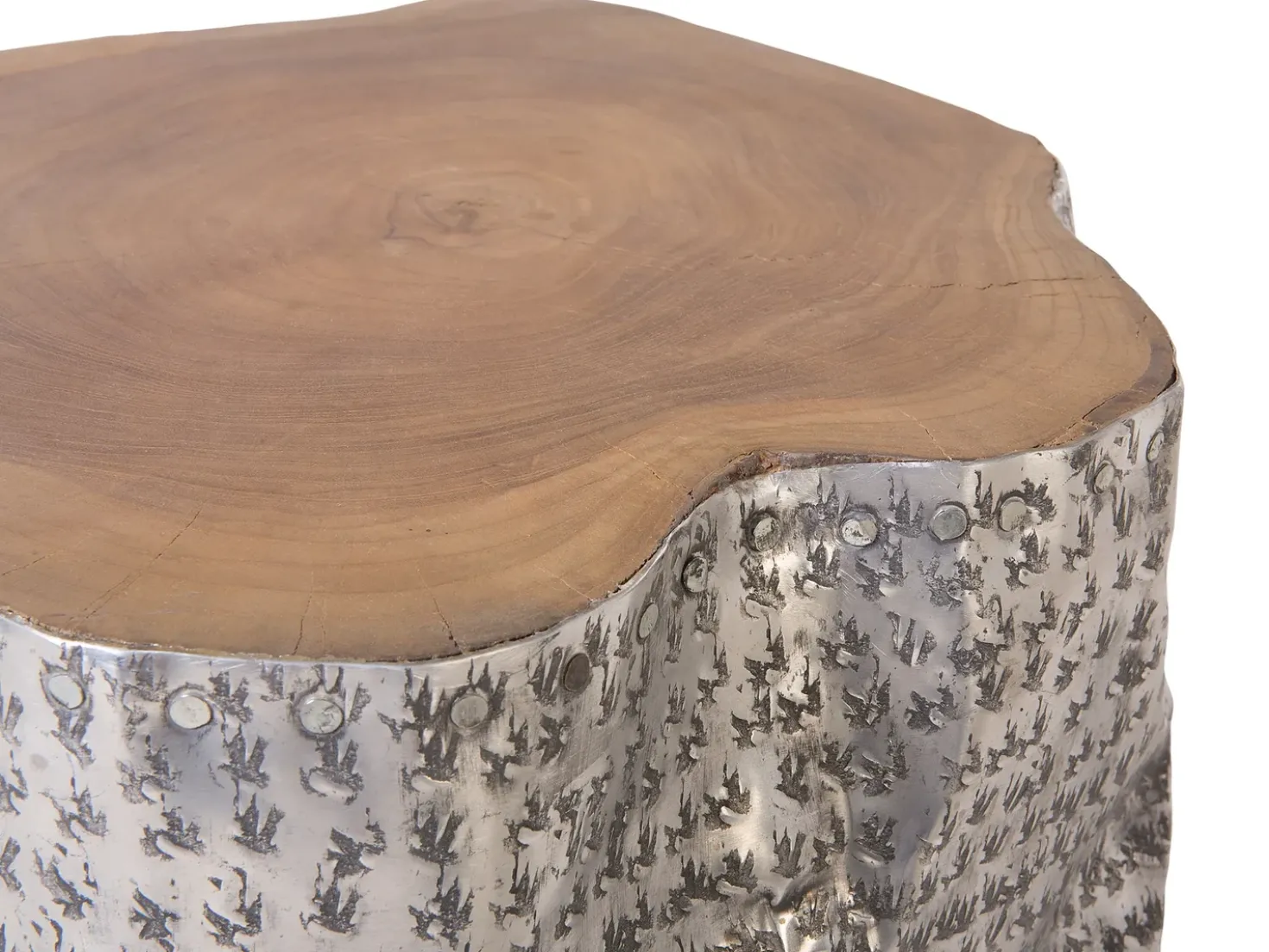 Tavolino GORDON Legno di teak Argento