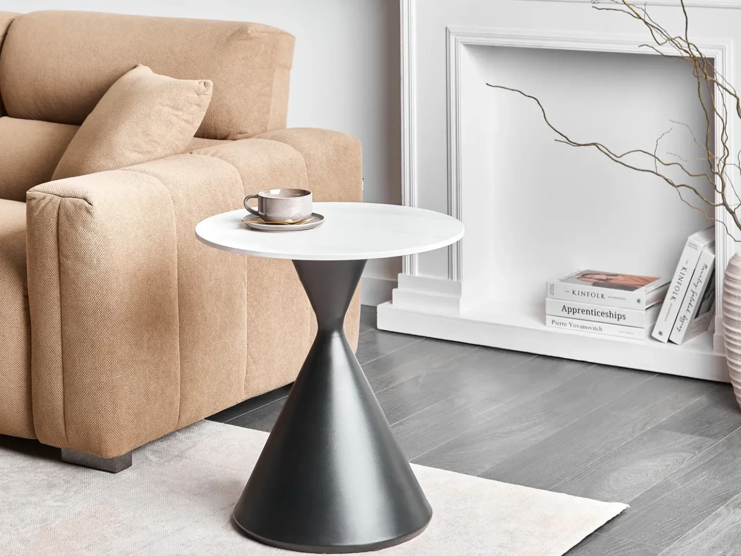 Tavolino HAIWEE Ceramica Nero/Bianco