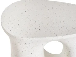 Tavolino IDRO 42 cm 28 cm Effetto terrazzo Terrazzo Bianco