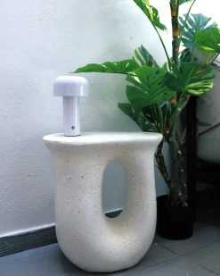 Tavolino IDRO 42 cm 28 cm Effetto terrazzo Terrazzo Bianco
