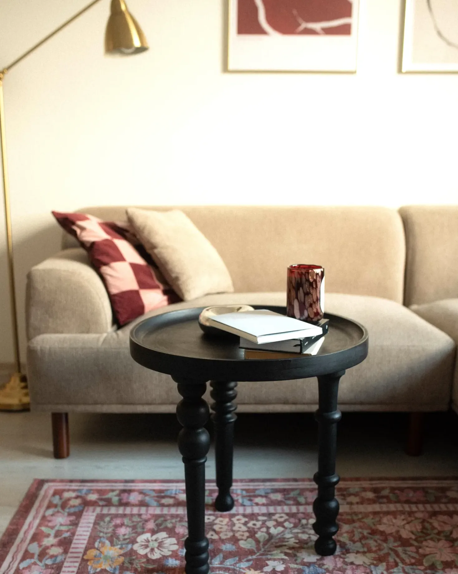 Tavolino LEETON Legno di mango Nero