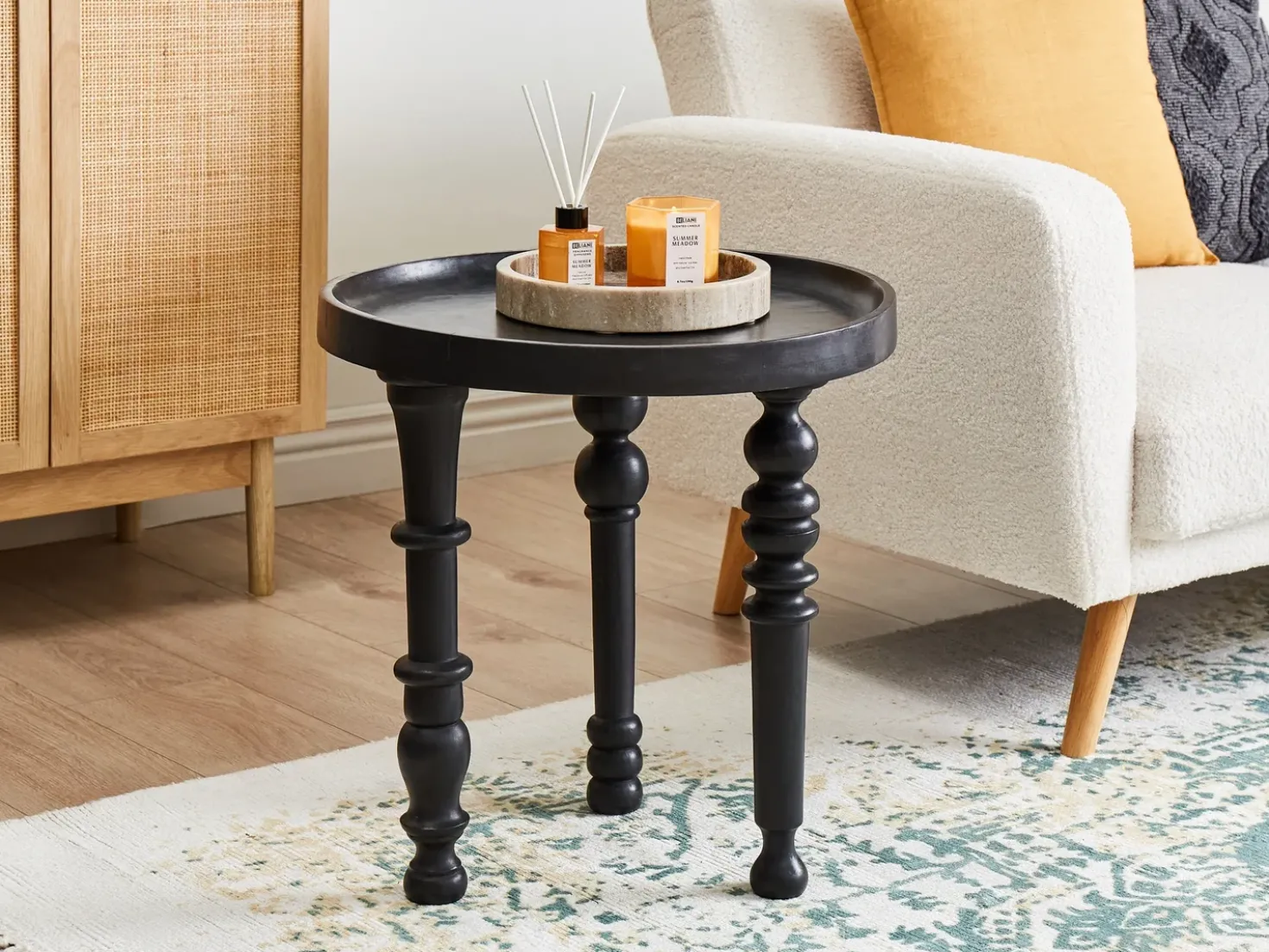 Tavolino LEETON Legno di mango Nero