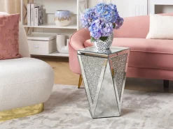 Tavolino LUXEY Vetro Argento specchiato