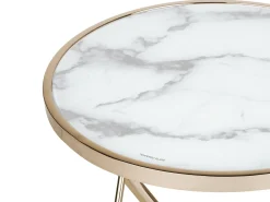 Tavolino MERIDIAN Vetro temperato Marmo/Oro