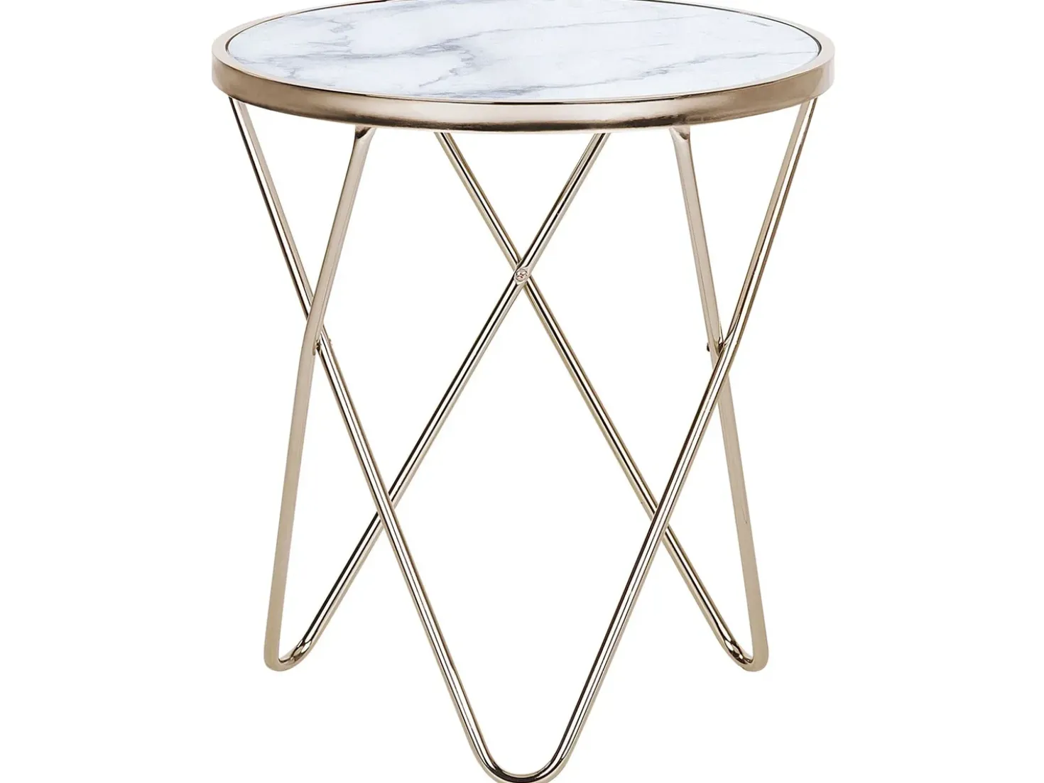 Tavolino MERIDIAN Vetro temperato Marmo/Oro