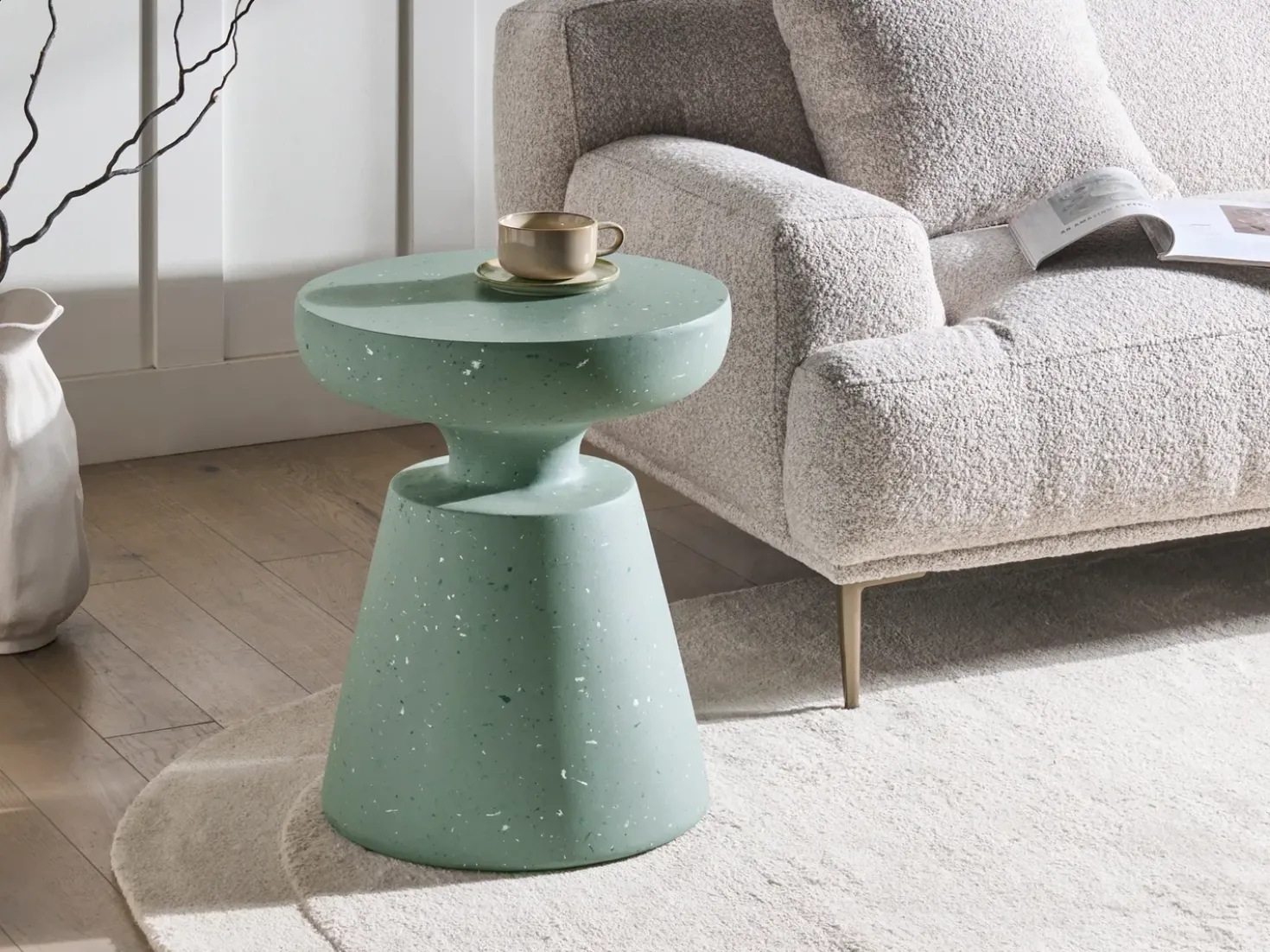 Tavolino MINCIO 45 cm 45 cm Effetto terrazzo Verde terrazzo