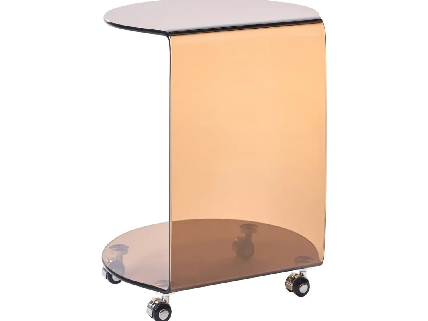 Tavolino MINTO Vetro temperato Marrone con ruote