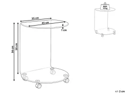 Tavolino MINTO Vetro temperato Marrone con ruote