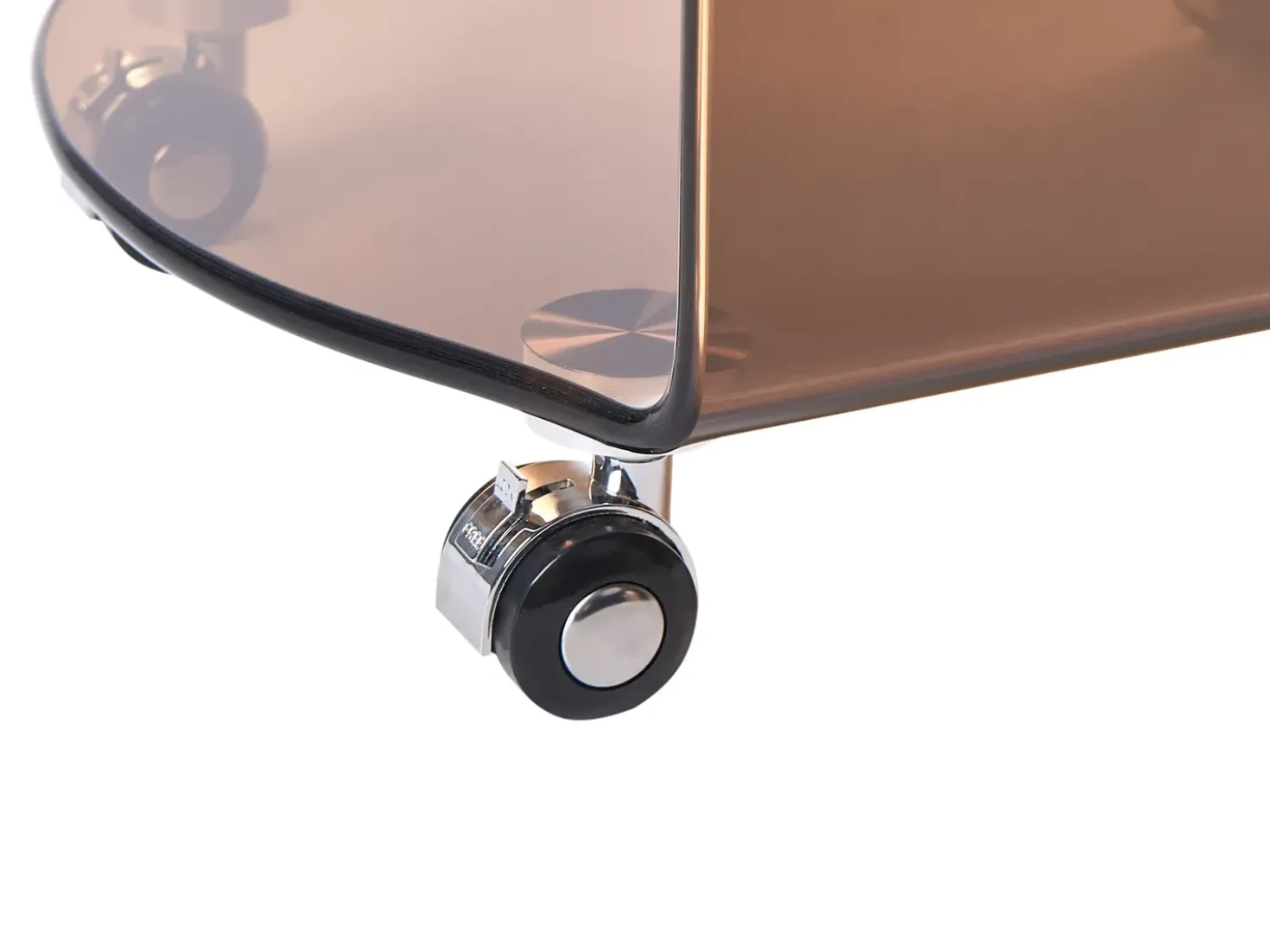 Tavolino MINTO Vetro temperato Marrone con ruote